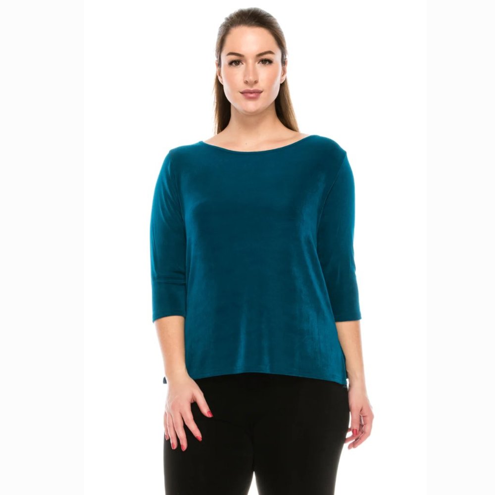 Jostar 3/4 Sleeve Womens Shirt Top Blouse in Teal | Size Small